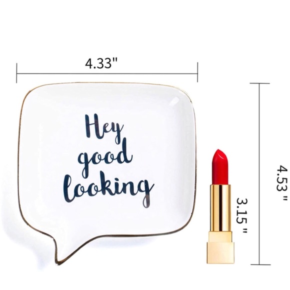 Ceramic Jewelry Trinket Dish Storage Plate - Picture 3 of 5